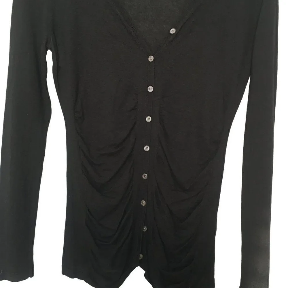 Elie Tahari  Brown V-neck Long Sleeve Sweater - Picture 2 of 8